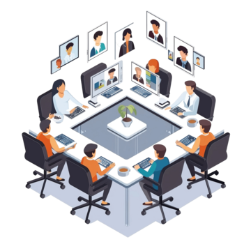 pngtree remote meetings concept video conference remote work concept flat